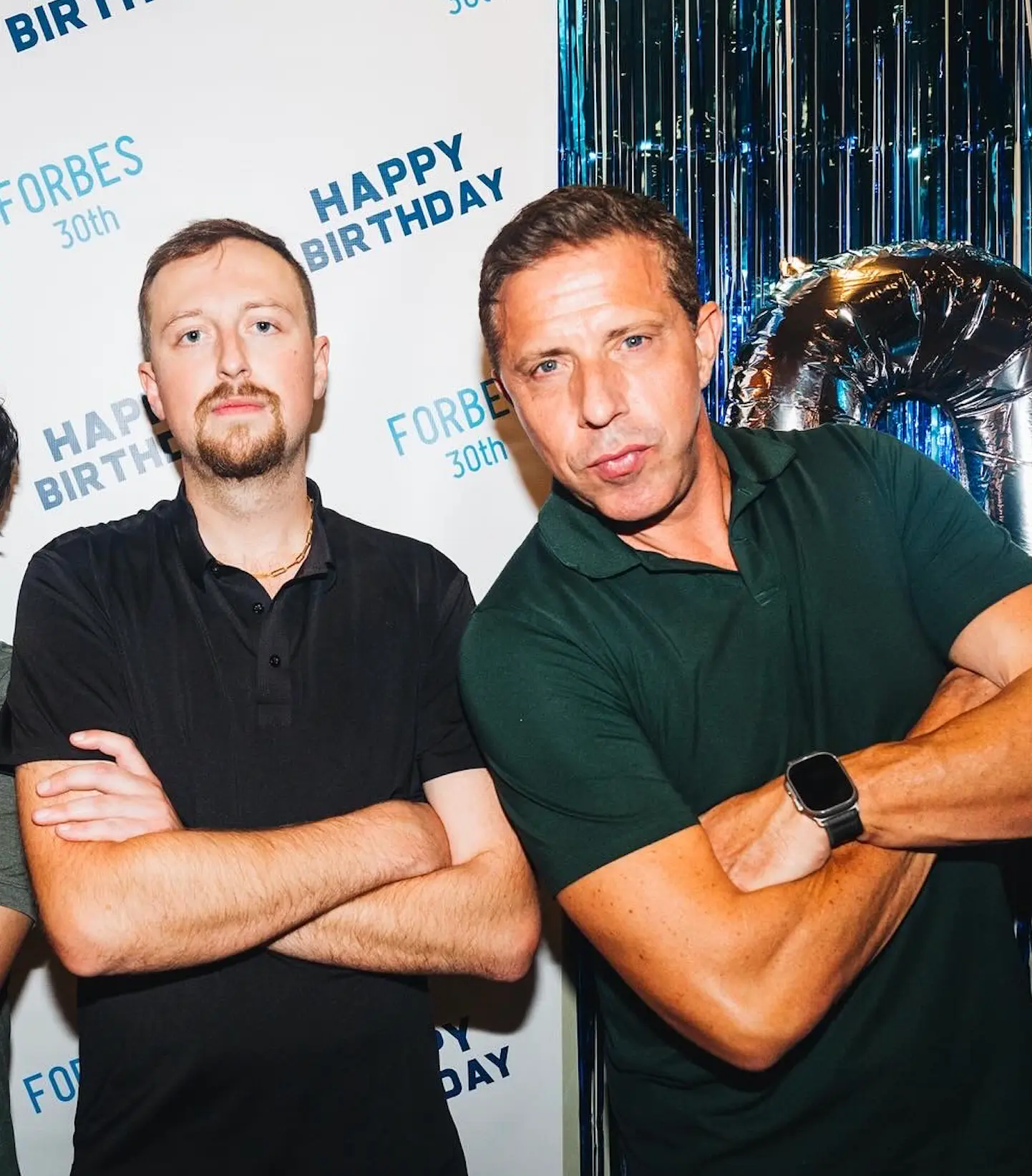 Forbes Shannon and Aaron Bare deadpan at the after party